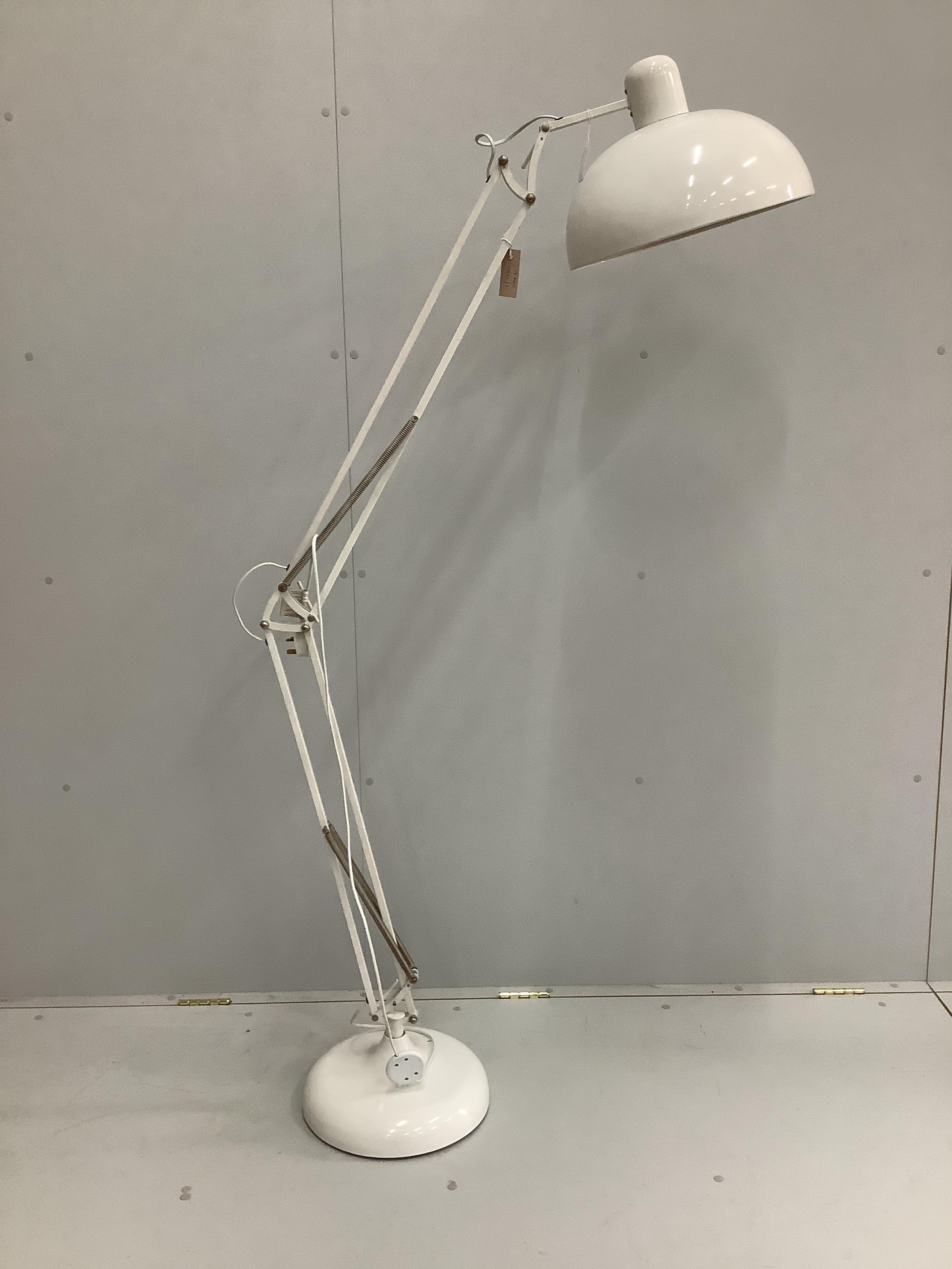 An anglepoise style floor lamp